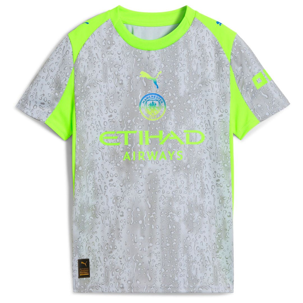 Manchester City Puma Youth 2025/26 Third Replica Custom Jersey - Green/Neon Green