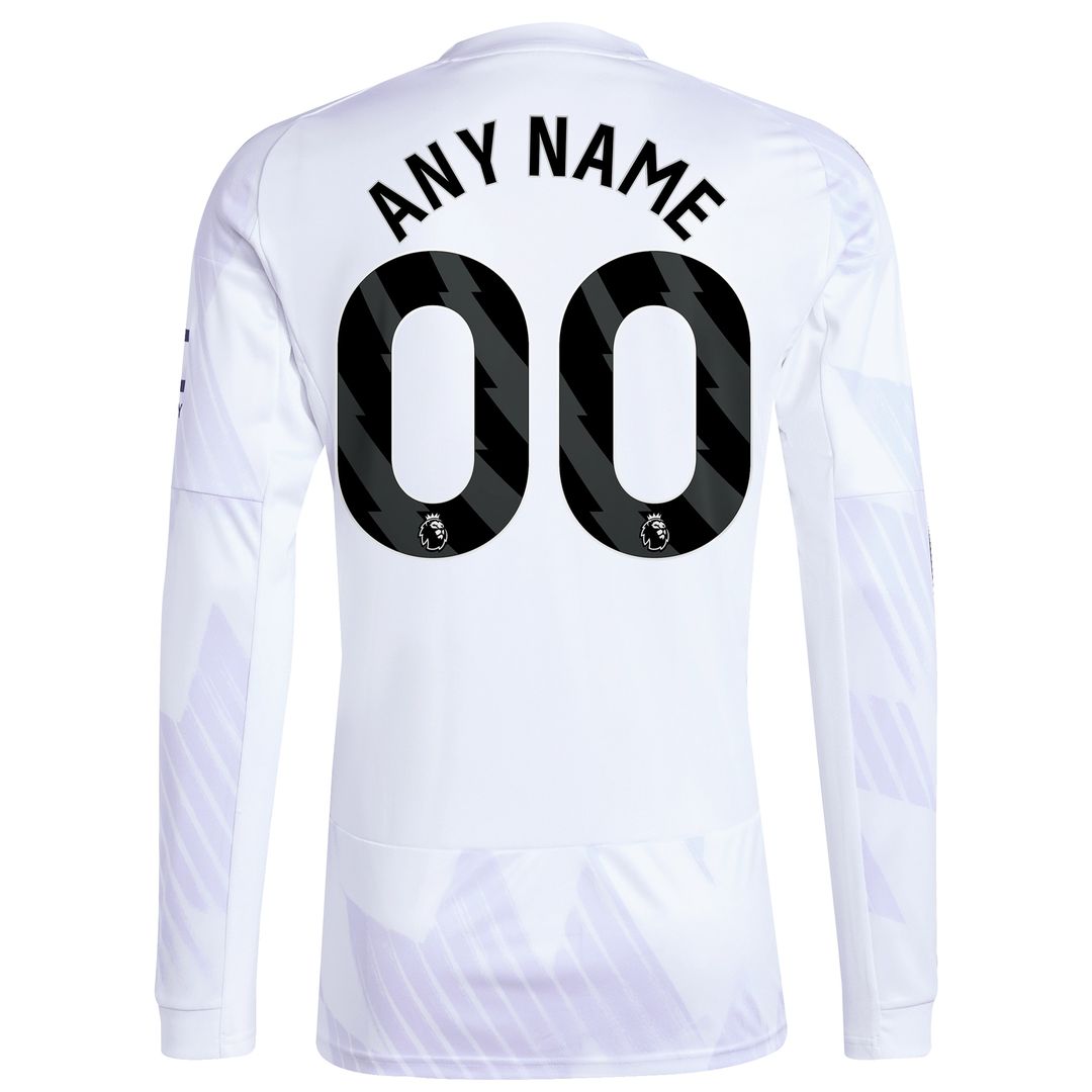 Manchester United adidas 2025/26 Third Replica Long Sleeve Custom Jersey - Black
