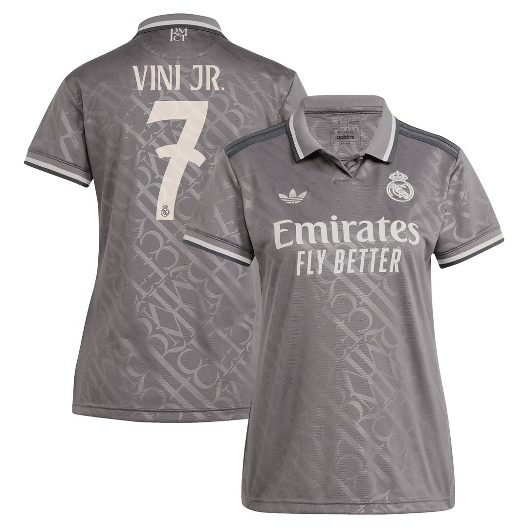Vini Jr. Real Madrid adidas Originals Women's 2024/25 Third Replica Player Jersey - Charcoal