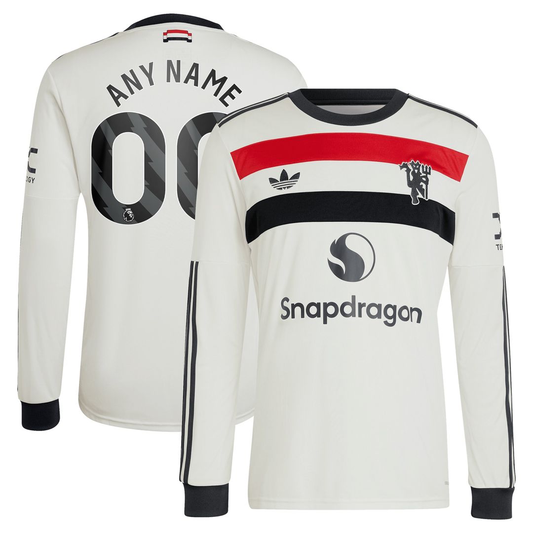Manchester United adidas Originals  2024/25 Third Custom Replica Long Sleeve Jersey - Cream