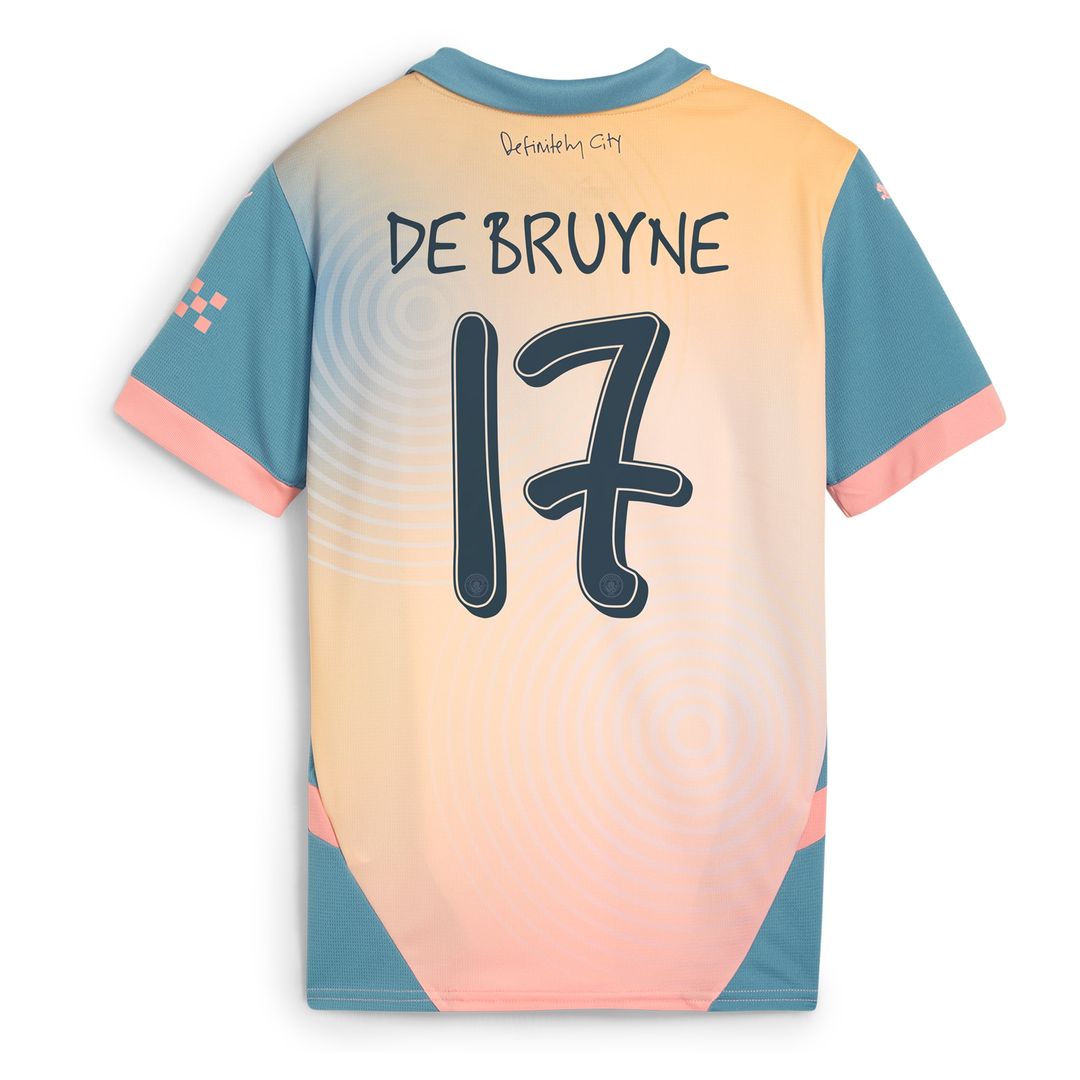 Kevin De Bruyne Manchester City Puma Youth 2024/25 Home Replica Player Jersey - Light Blue