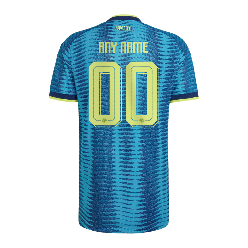 Colombia National Team adidas 2026 Away On-Field Authentic Custom Jersey - Turquoise