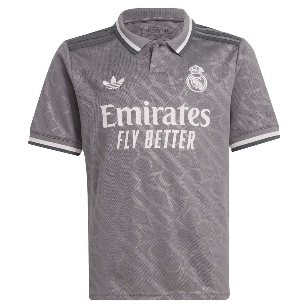 Vini Jr. Real Madrid adidas Originals Youth 2024/25 Third Replica Player Jersey - Charcoal