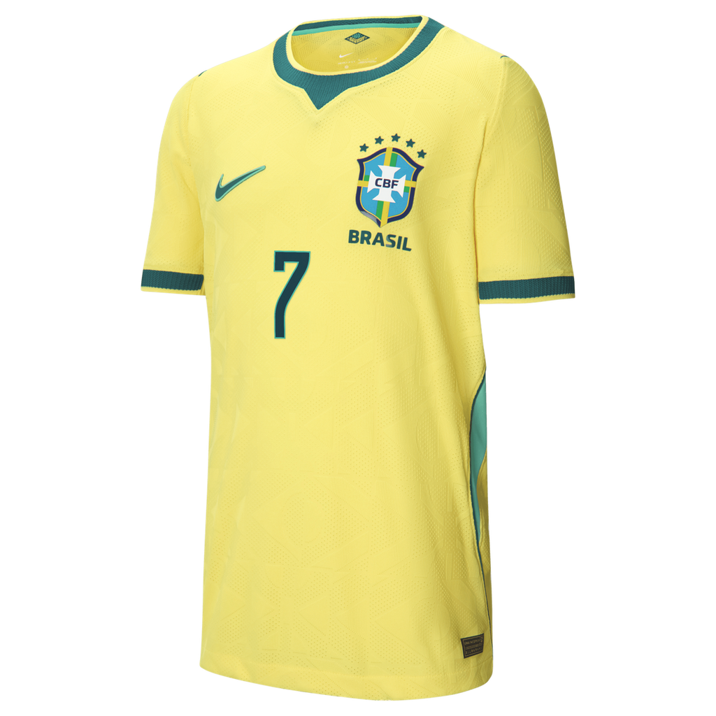 Vini Jr. Brazil National Team Nike Youth 2026 Home Match Authentic Jersey - Yellow