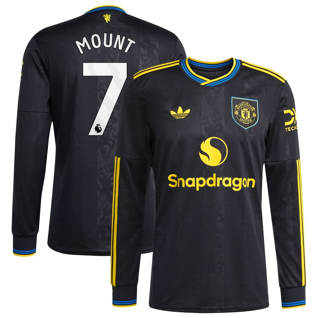 Mason Mount Manchester United adidas 2025/26 Away Replica Long Sleeve Player Jersey - White