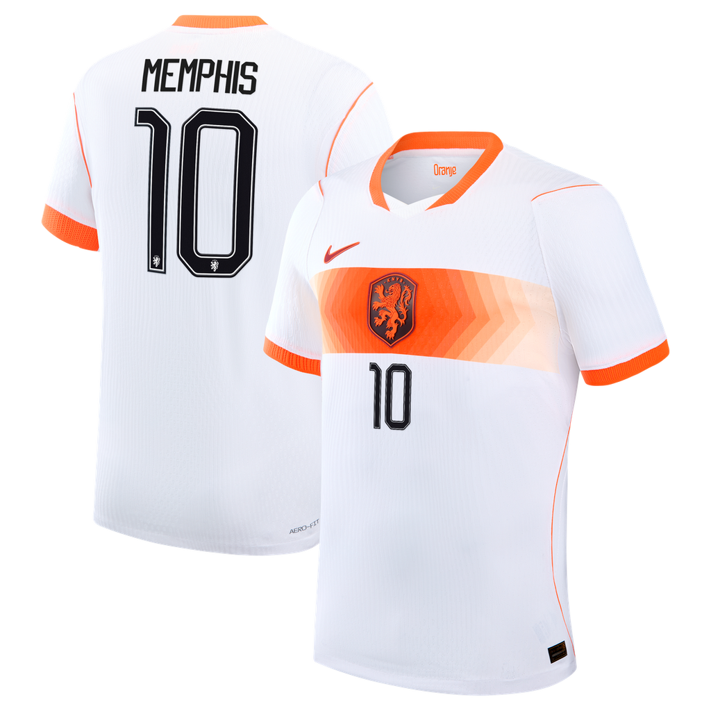 Memphis Depay Netherlands National Team Nike 2026 Away Match Authentic Jersey - White