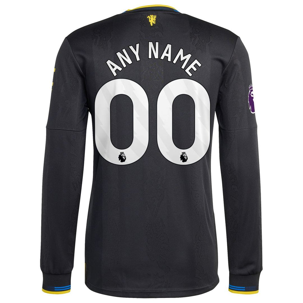 Manchester United adidas 2025/26 Away Authentic Long Sleeve Custom Jersey - White