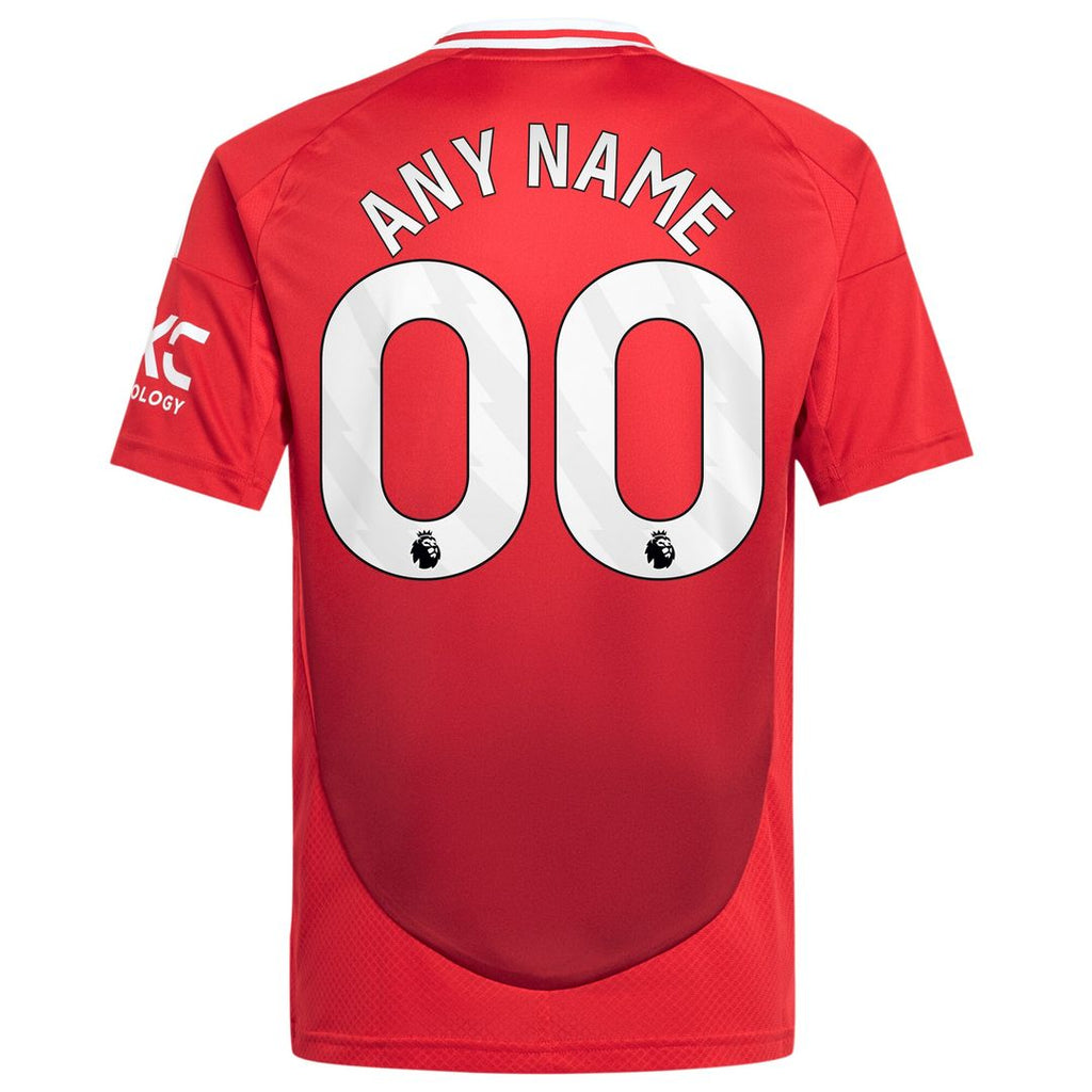 Manchester United adidas Youth 2024/25 Home Replica Custom Jersey - Red