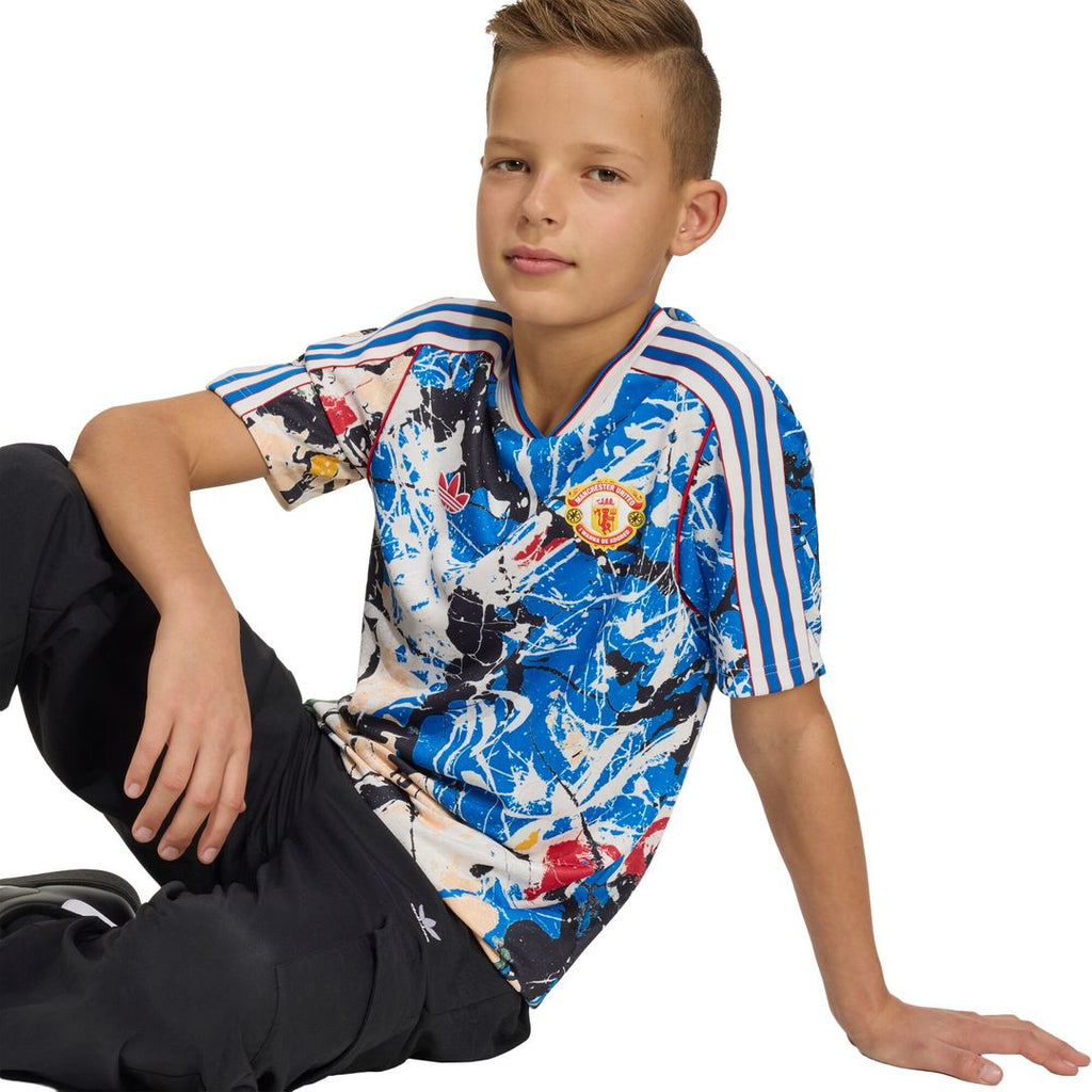 Manchester United X Stone Roses adidas Youth Replica Jersey - Blue