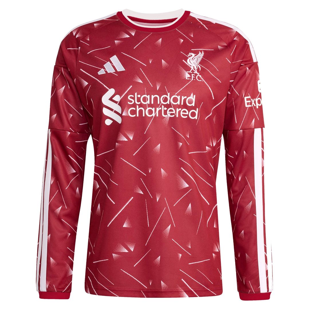 Liverpool adidas 2026/27 Home Replica Long Sleeve Custom Jersey - Red