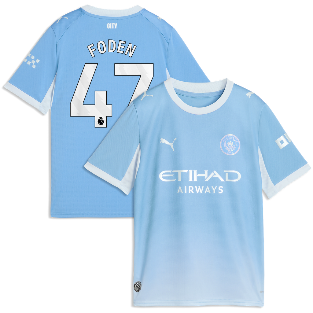 Phil Foden Manchester City Puma Youth 2026/27 Home Replica Jersey - Light Blue