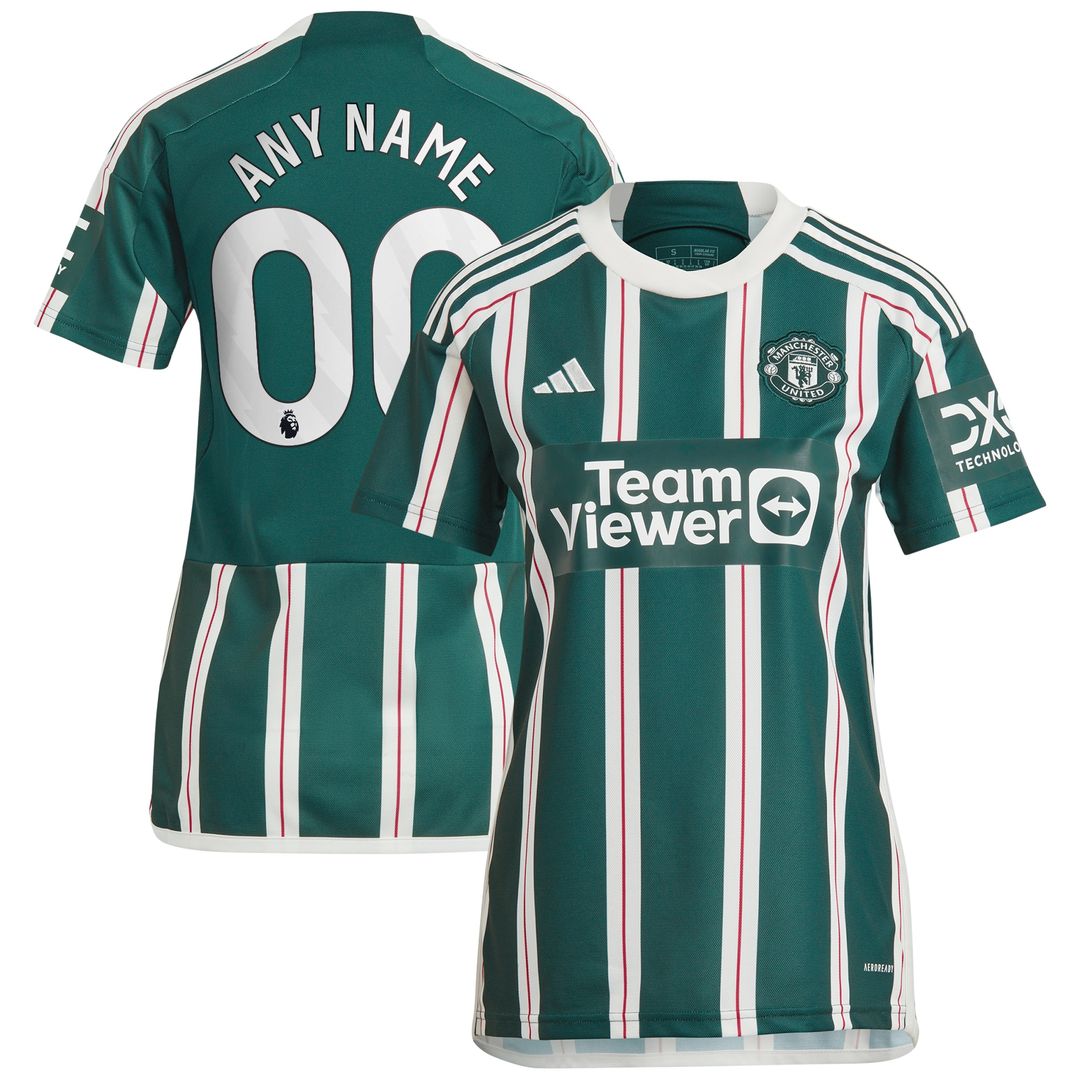 Manchester United adidas Women's 2023/24 Away Replica Custom Jersey - Green