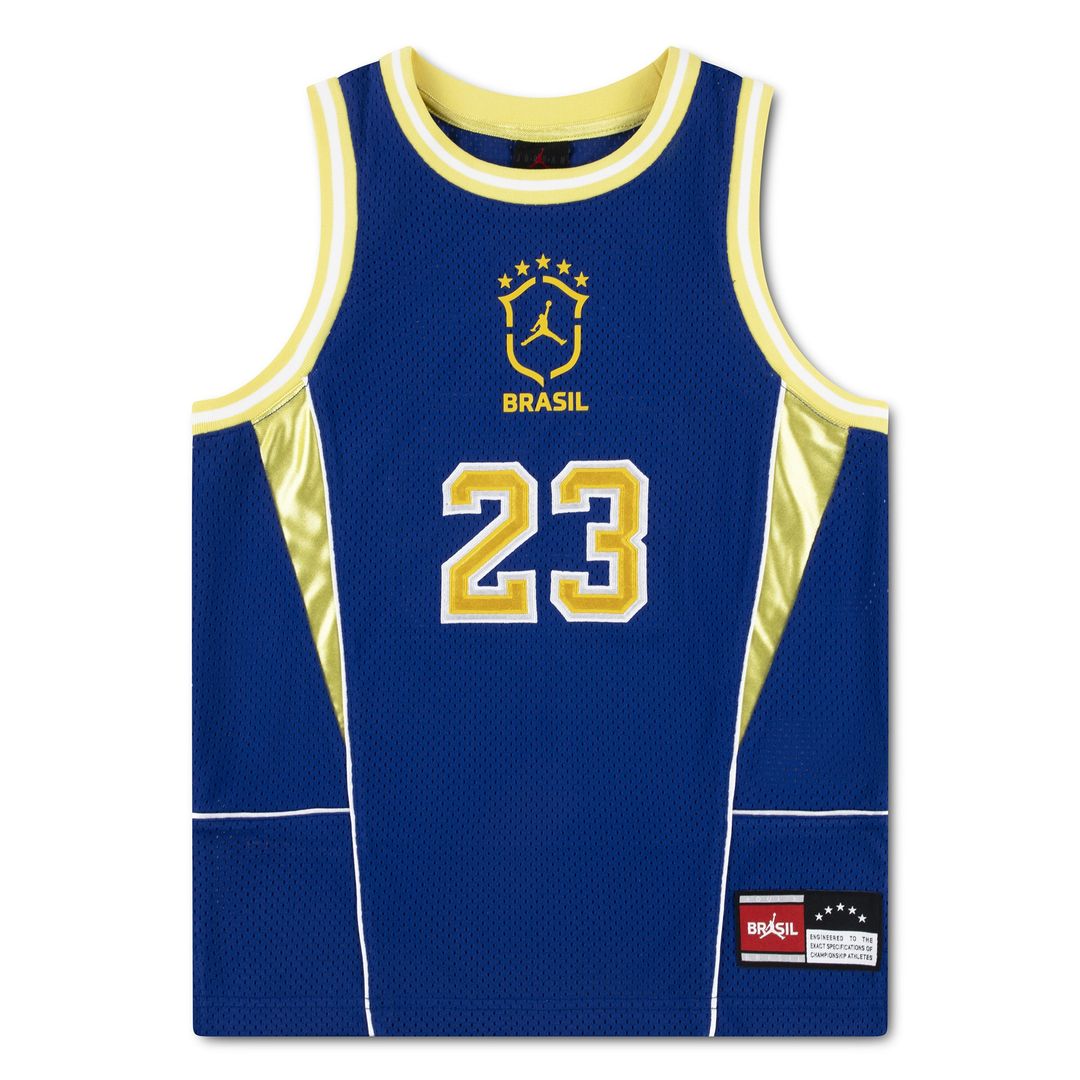 Brazil National Team Jordan Brand Youth Mesh Basketball Fashion Jersey - Yellow