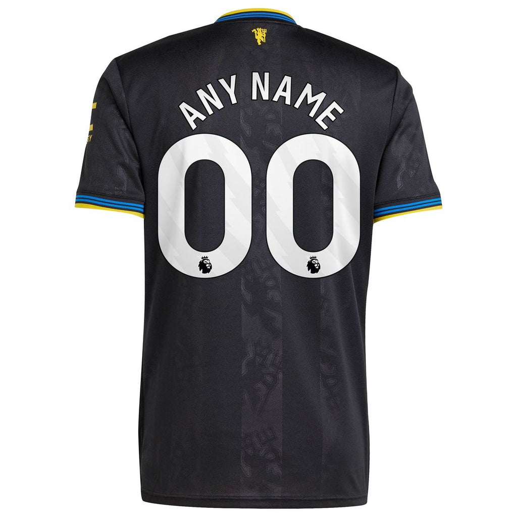 Manchester United adidas 2025/26 Third Replica Custom Jersey - Black