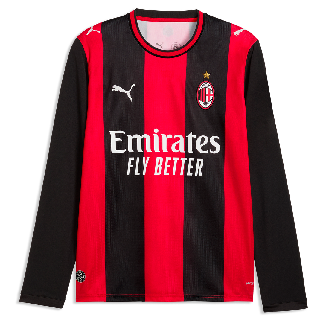 Luka Modrić AC Milan Puma 2026/27 Home Replica Long Sleeve Jersey - Black/Red