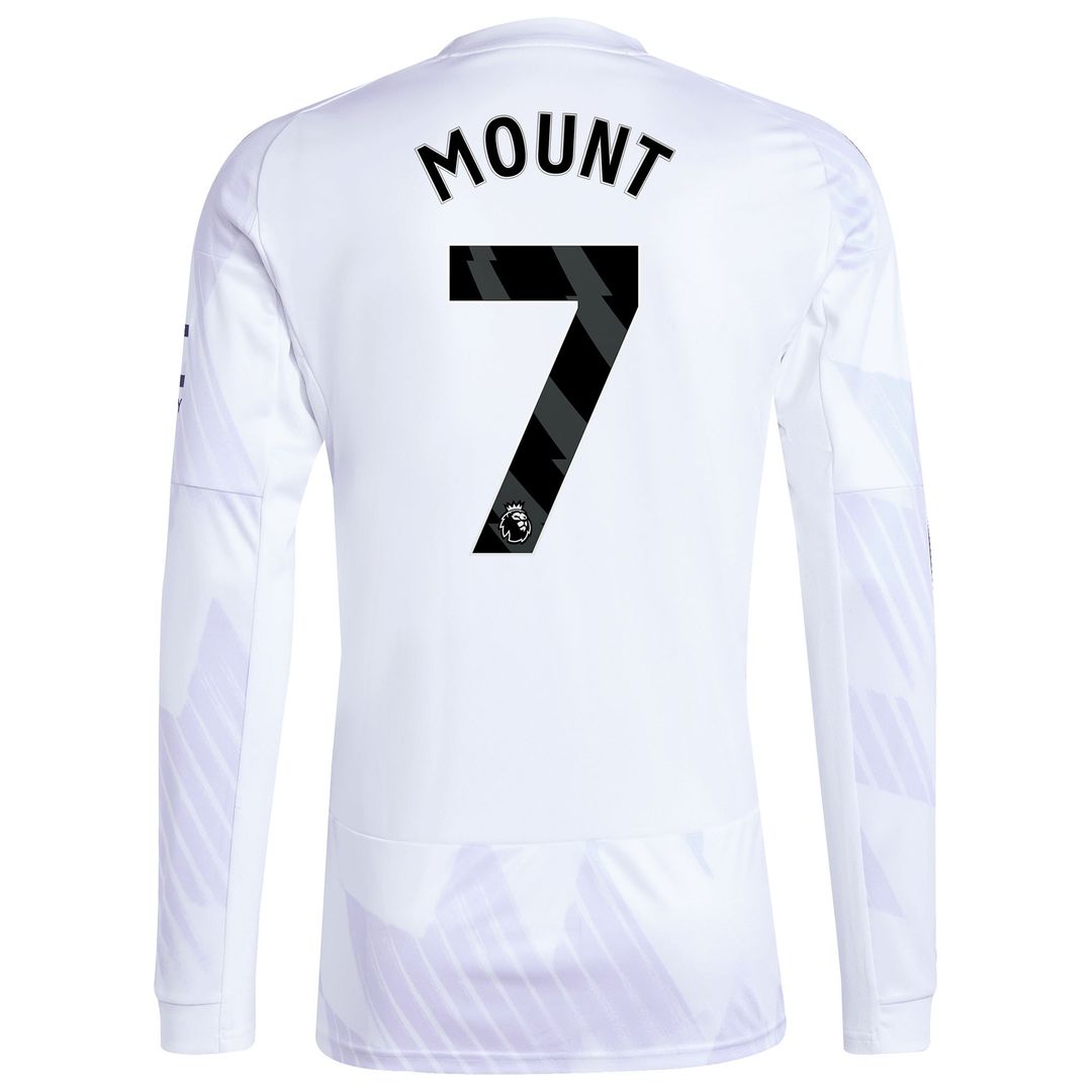 Mason Mount Manchester United adidas 2025/26 Away Replica Long Sleeve Player Jersey - White