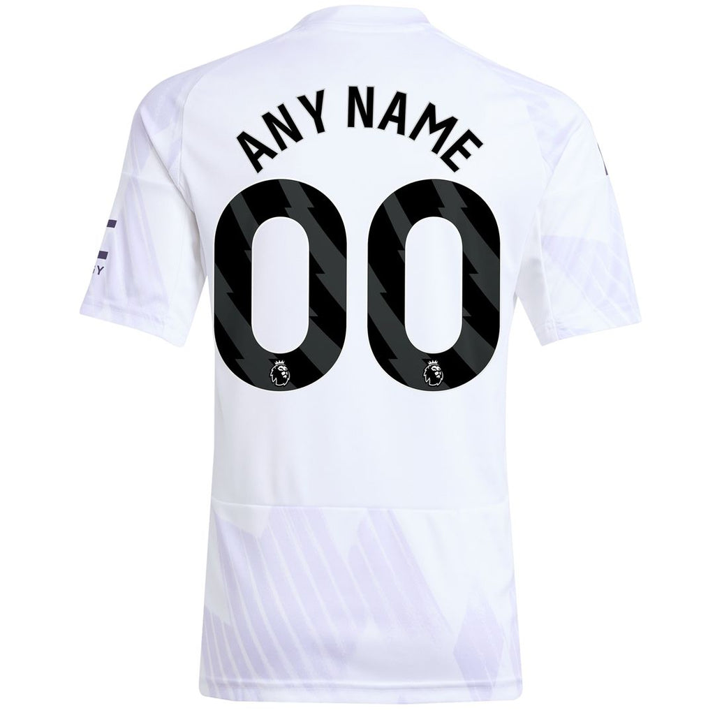 Manchester United adidas Youth 2025/26 Away Replica Custom Jersey - White