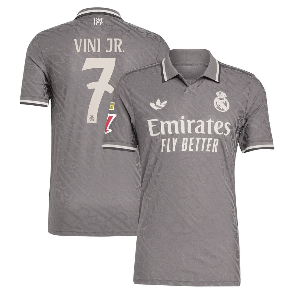 Vini Jr. Real Madrid adidas Originals 2024/25 Third Authentic Player Jersey - Charcoal