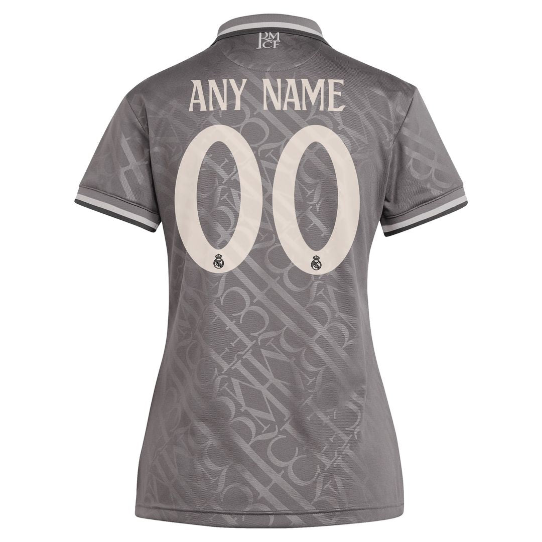 Real Madrid adidas Originals Women's 2024/25 Third Replica Custom Jersey - Charcoal