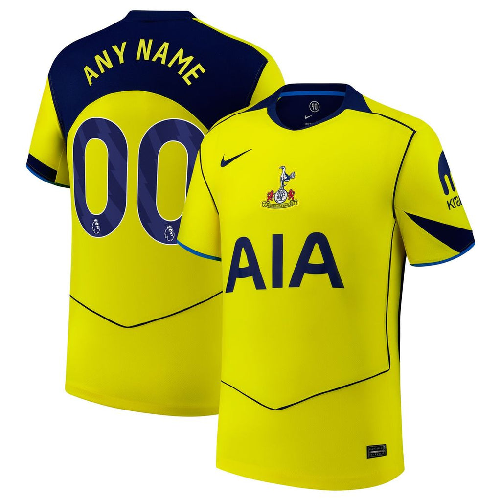 Tottenham Hotspur Nike 2025/26 Third Replica Custom Jersey - Yellow