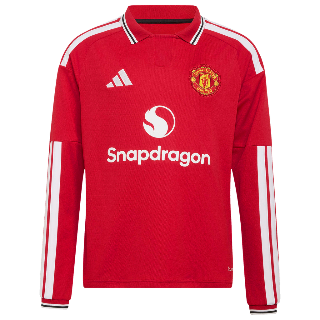 Bruno Fernandes Manchester United adidas Youth 2026/27 Home Replica Long Sleeve Jersey - Red