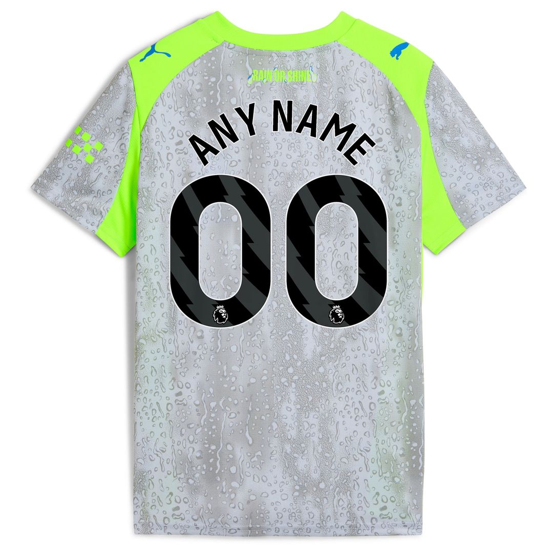 Manchester City Puma Youth 2025/26 Away Replica Custom Jersey - Black