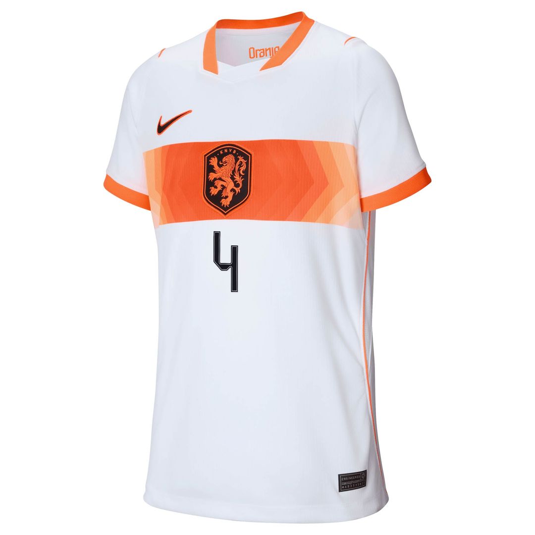 Virgil van Dijk Netherlands National Team Nike Youth 2026 Away Stadium Replica Jersey - White