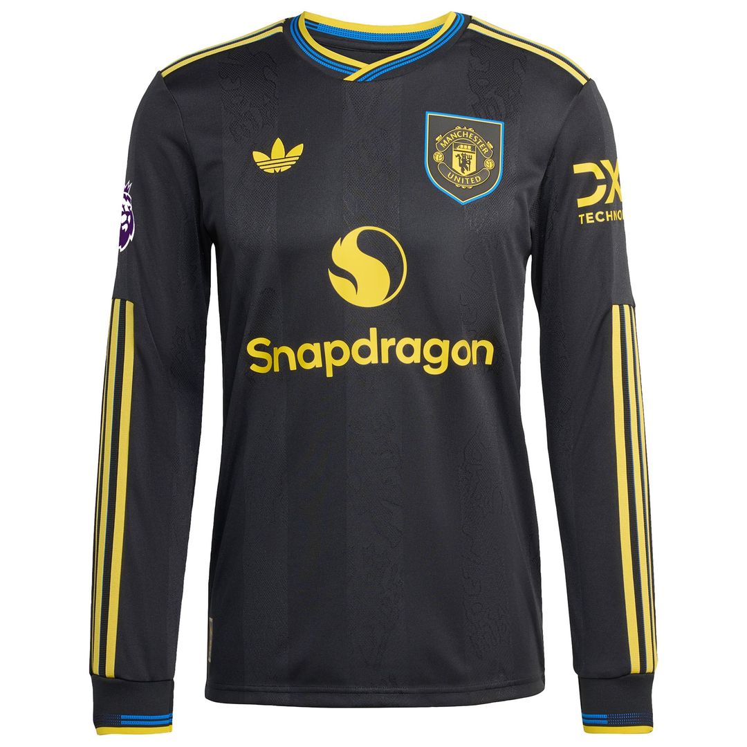 Manchester United adidas 2025/26 Away Authentic Long Sleeve Custom Jersey - White
