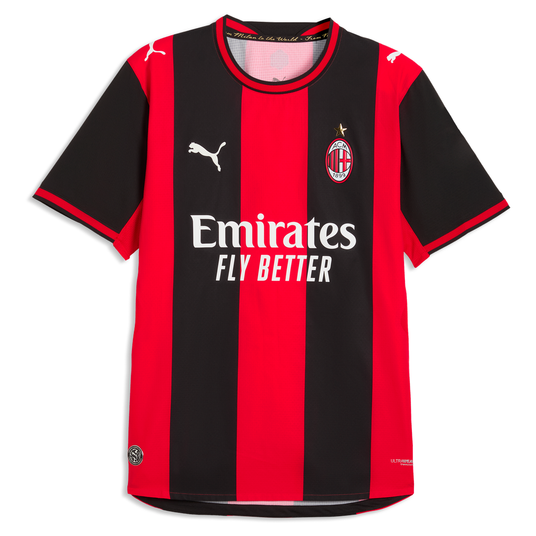 Christian Pulisic AC Milan Puma 2026/27 Home On-Field Authentic Jersey - Black/Red
