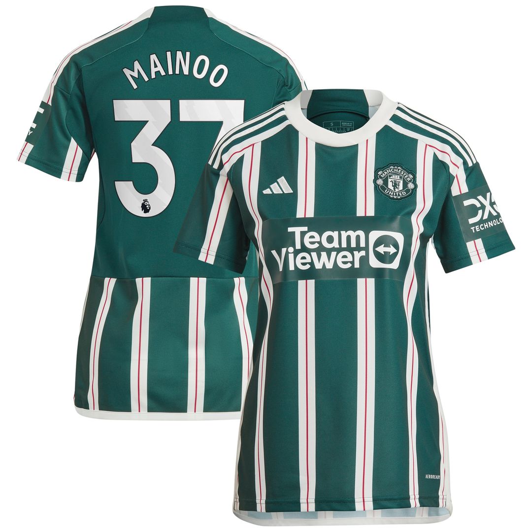 Kobbie Mainoo Manchester United adidas Women's 2023/24 Away Replica Player Jersey - Green