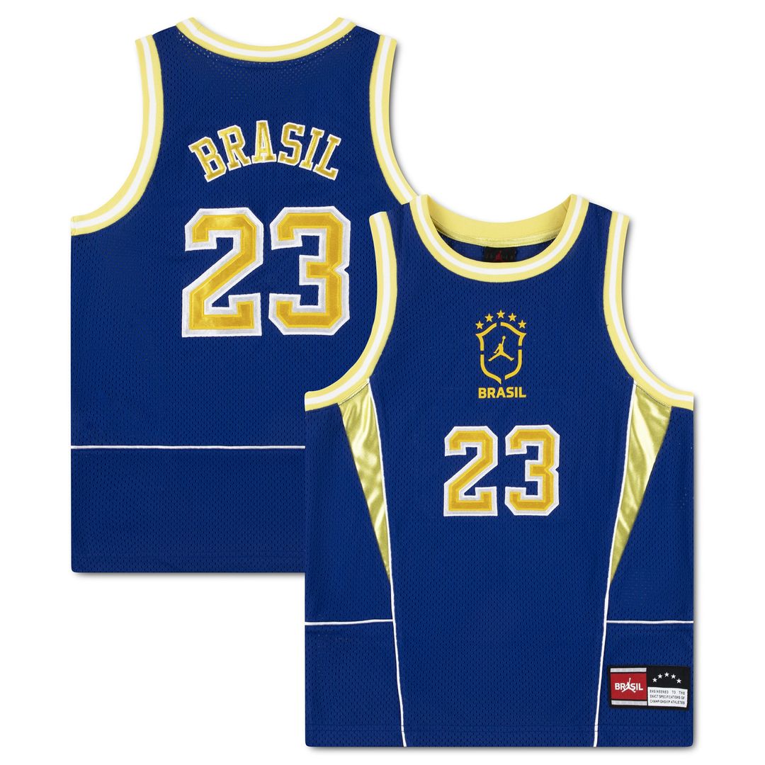 Brazil National Team Jordan Brand Youth Mesh Basketball Fashion Jersey - Royal
