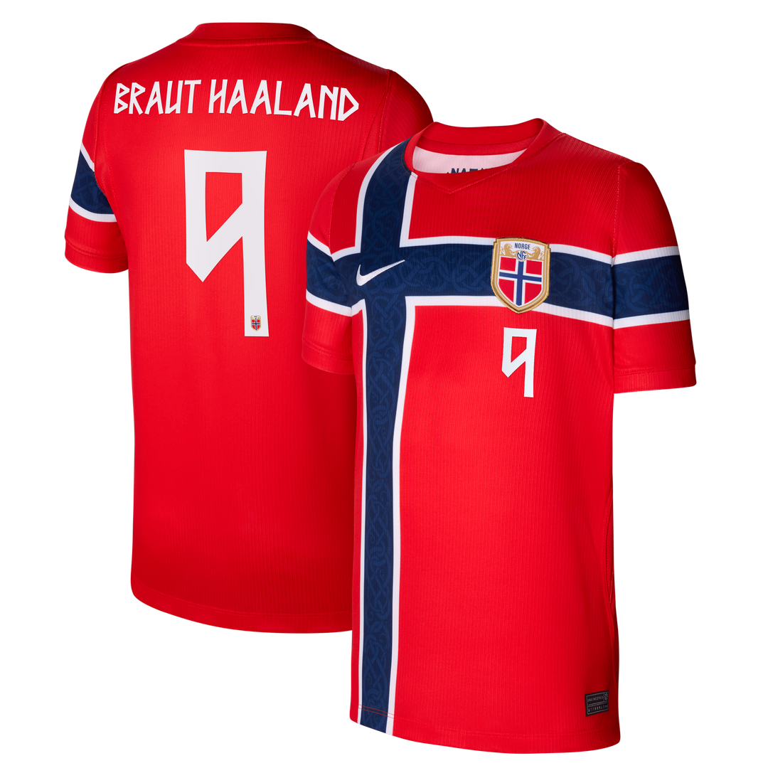Erling Haaland Norway National Team Nike Youth 2026 Away Stadium Replica Jersey - Black