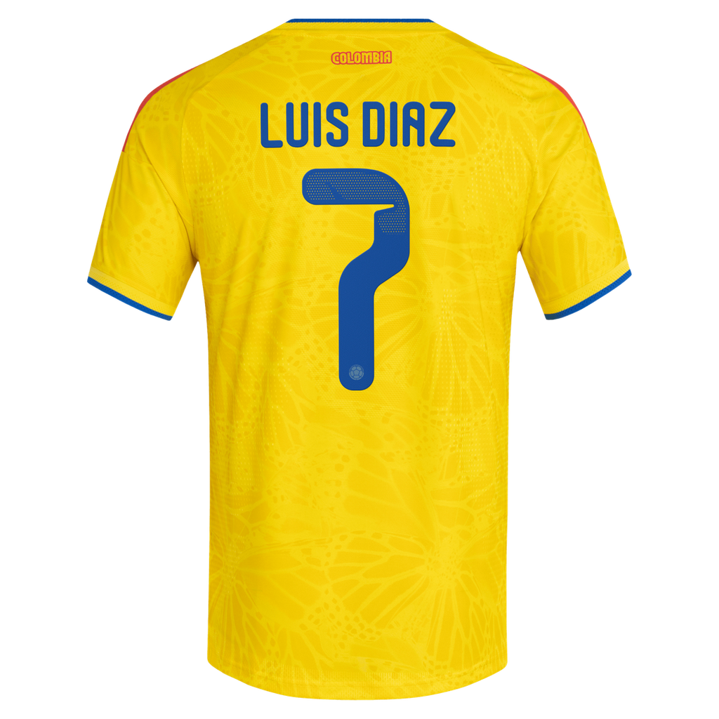 Luis Diaz Colombia National Team adidas 2026 Home Authentic Jersey - Yellow