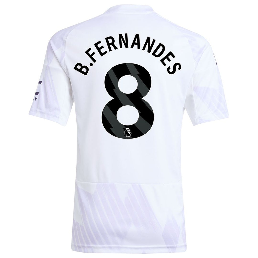 Bruno Fernandes Manchester United adidas Youth 2025/26 Away Replica Player Jersey - White