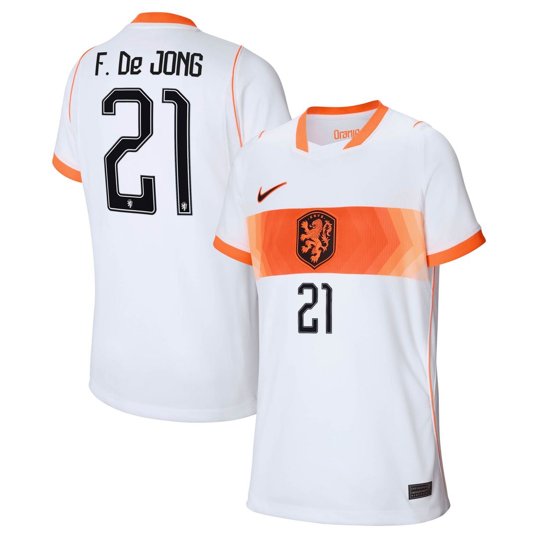 Frenkie de Jong Netherlands National Team Nike Youth 2026 Home Stadium Replica Jersey - Orange