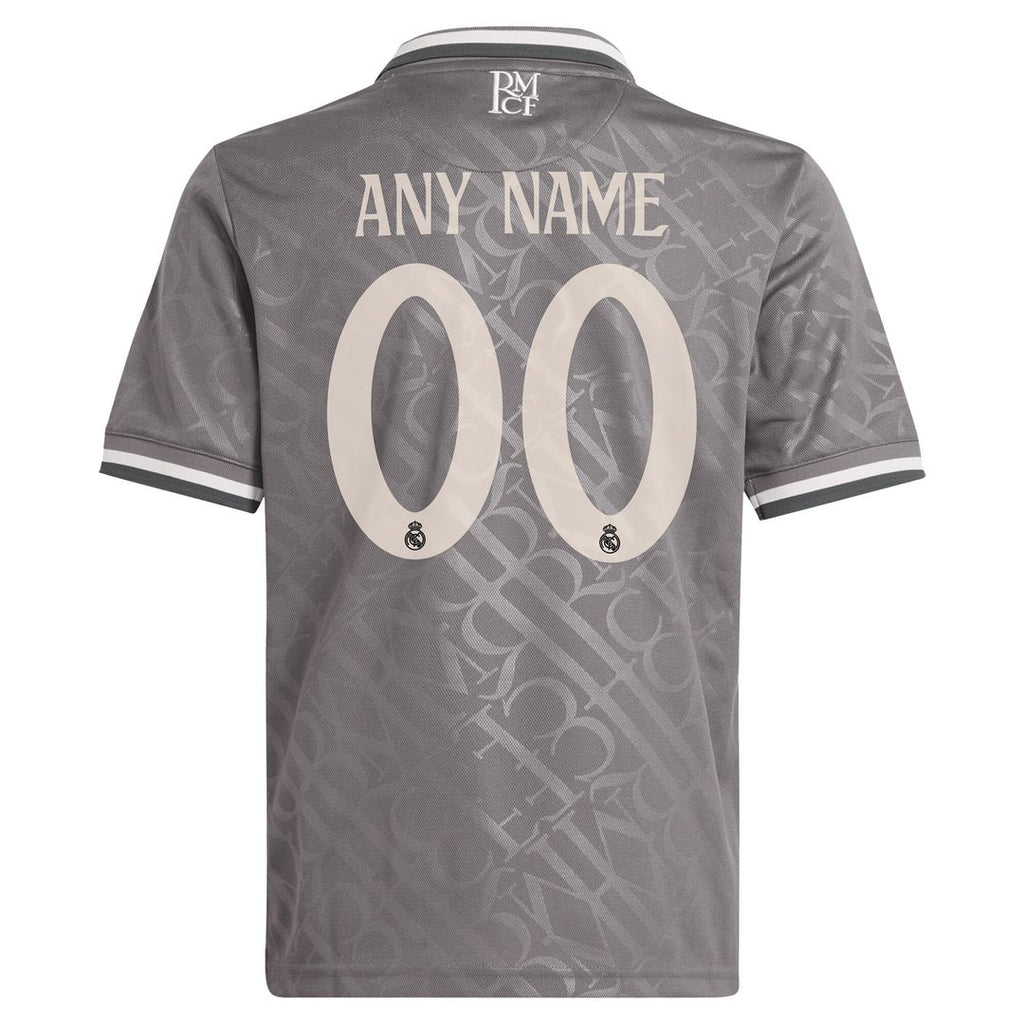 Real Madrid adidas Originals Youth 2024/25 Third Replica Custom Jersey - Charcoal
