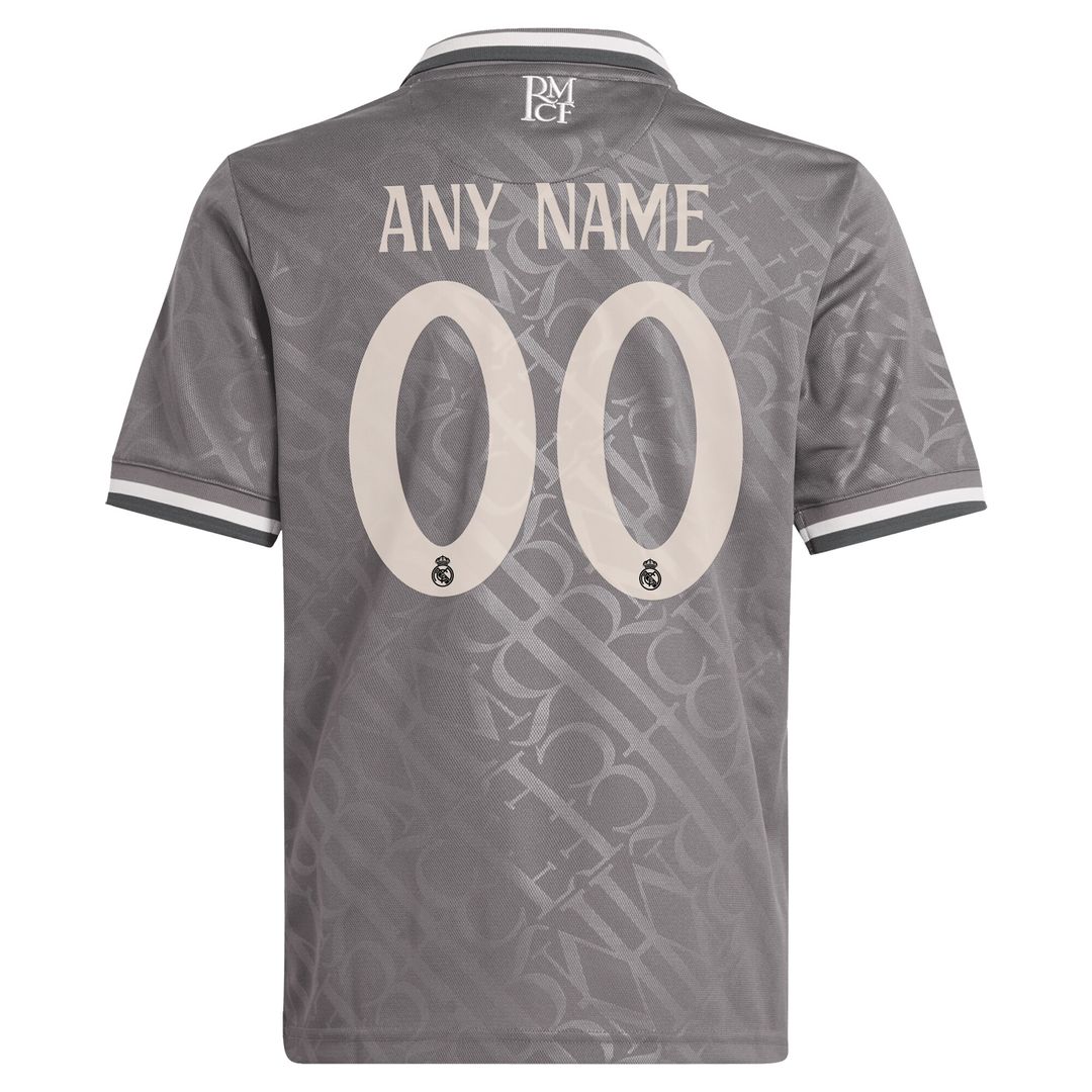 Real Madrid adidas Originals Youth 2024/25 Third Replica Custom Jersey - Charcoal