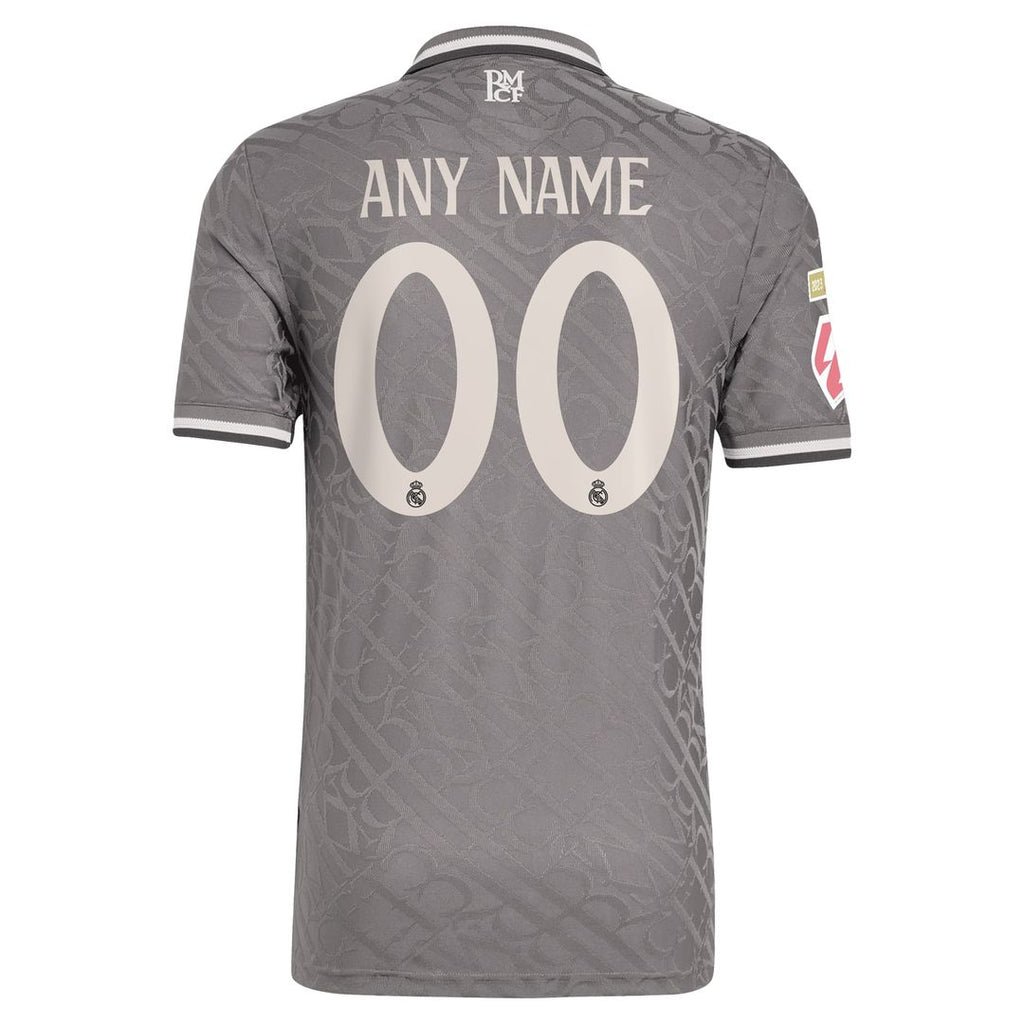 Real Madrid adidas Originals 2024/25 Third Authentic Custom Jersey - Charcoal