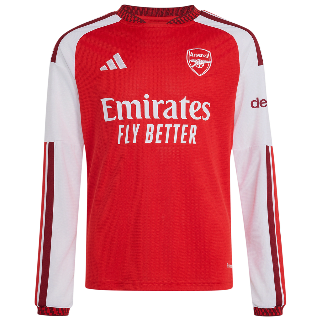 Arsenal adidas Youth 2026/27 Home Replica Custom Long Sleeve Jersey - Red
