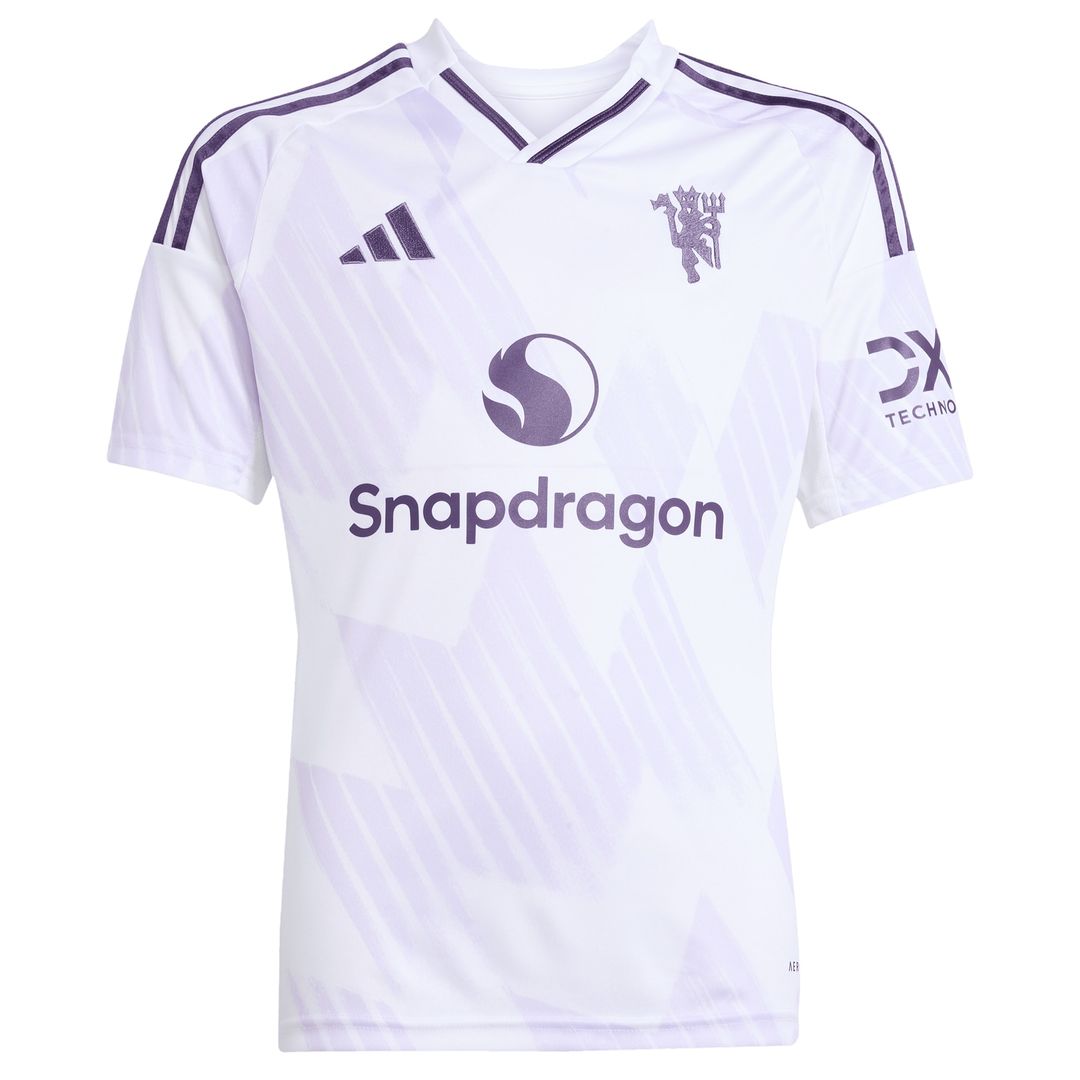 Manchester United adidas Youth 2025/26 Away Replica Custom Jersey - White