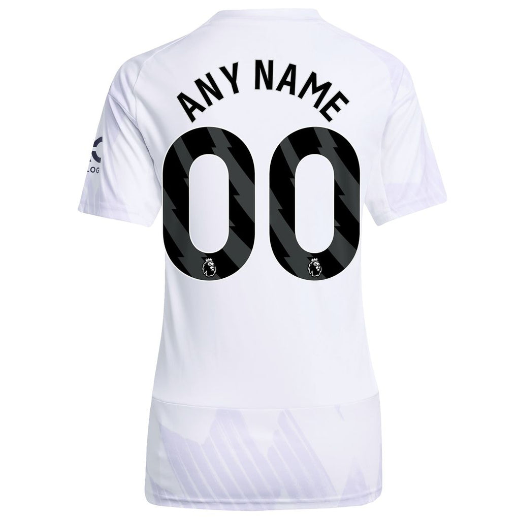 Manchester United adidas Women's 2025/26 Away Replica Custom Jersey - White