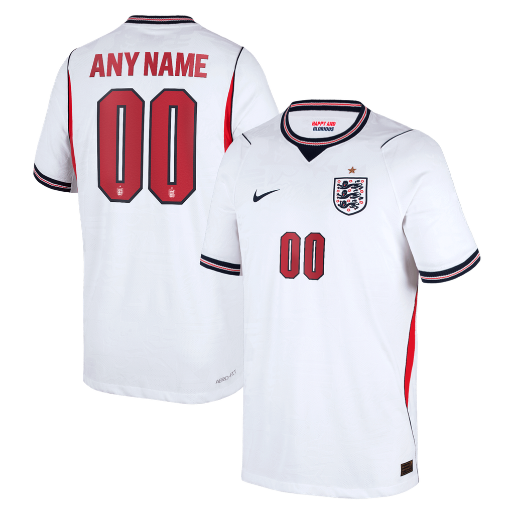 England National Team Nike Youth 2026 Home Match Authentic Custom Jersey - White