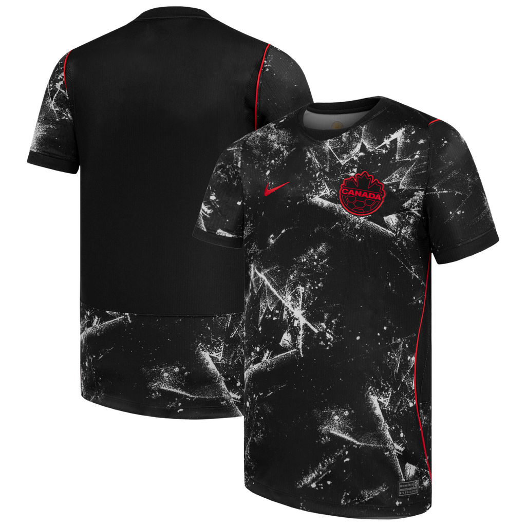 Canada Soccer Nike Youth 2026 Away Stadium Replica Jersey - Black