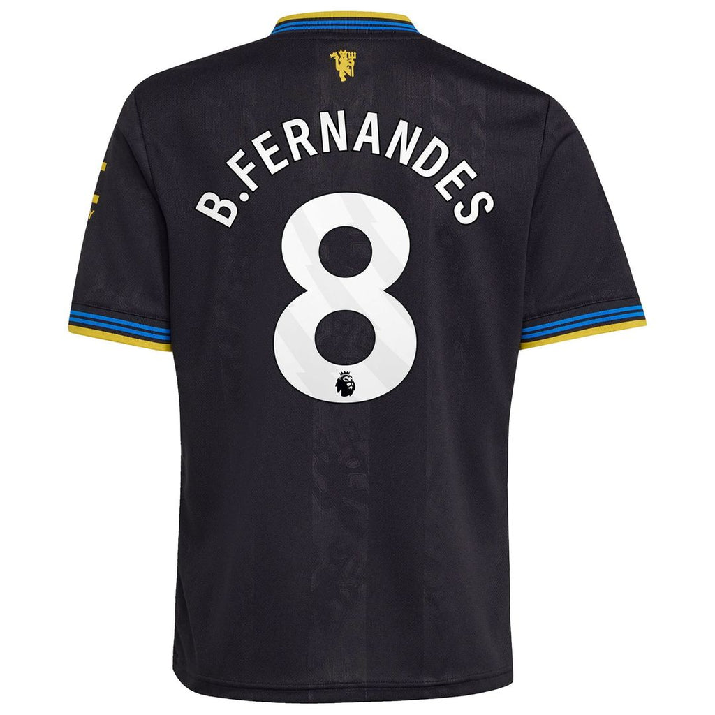 Bruno Fernandes Manchester United adidas Youth 2025/26 Third Replica Player Jersey - Black