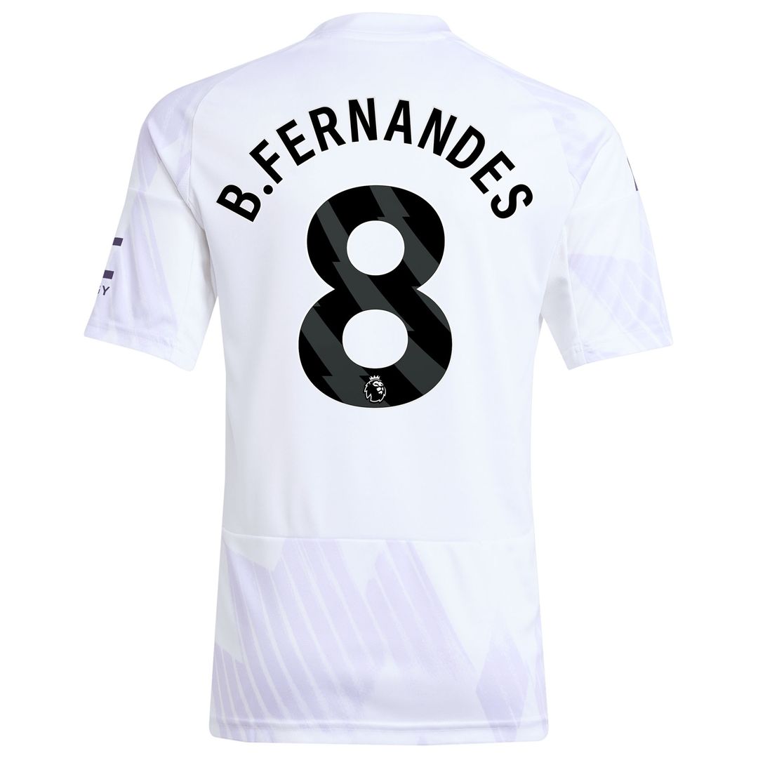 Bruno Fernandes Manchester United adidas Youth 2025/26 Away Replica Player Jersey - White