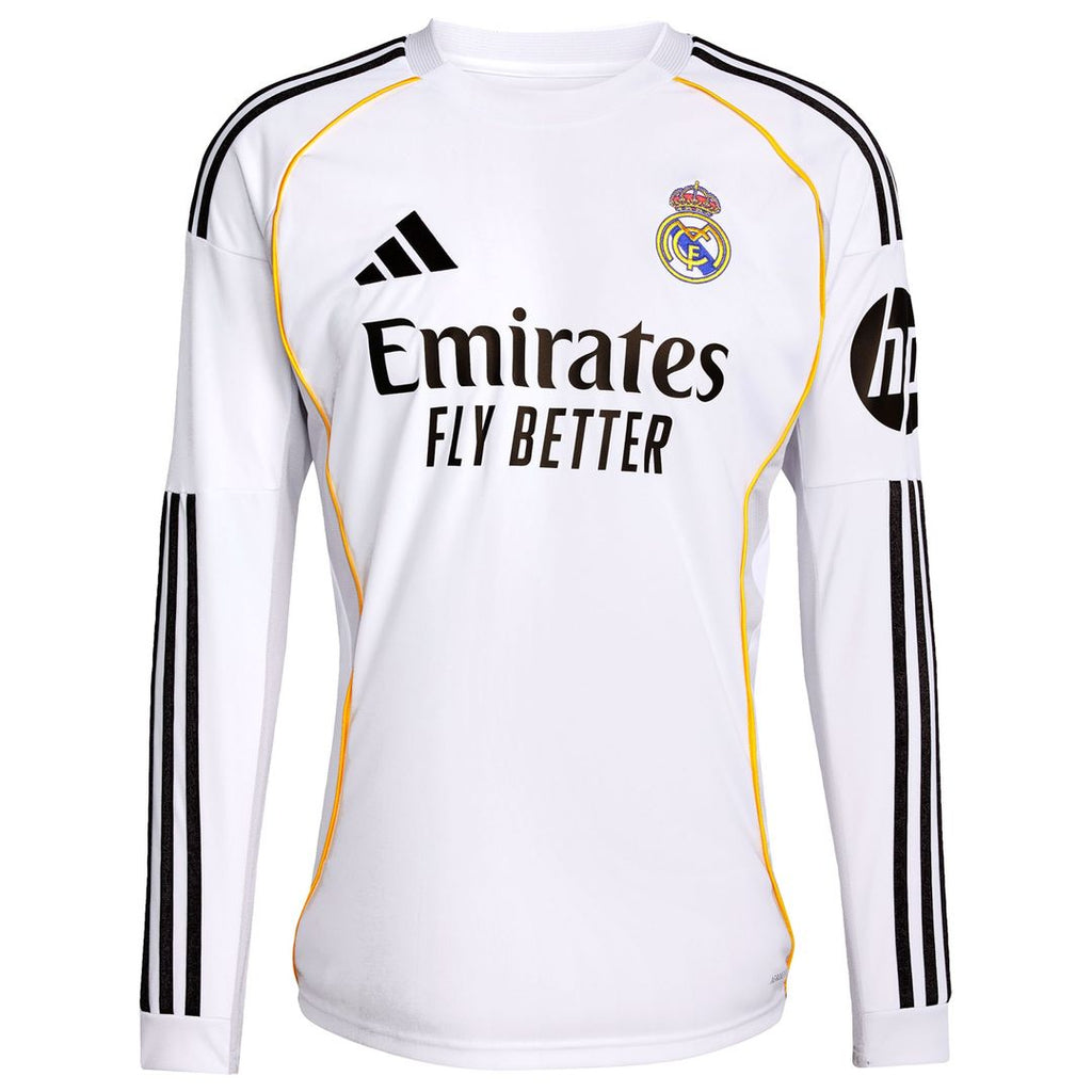 Jude Bellingham Real Madrid adidas 2025/26 Home Replica Long Sleeve Jersey - White