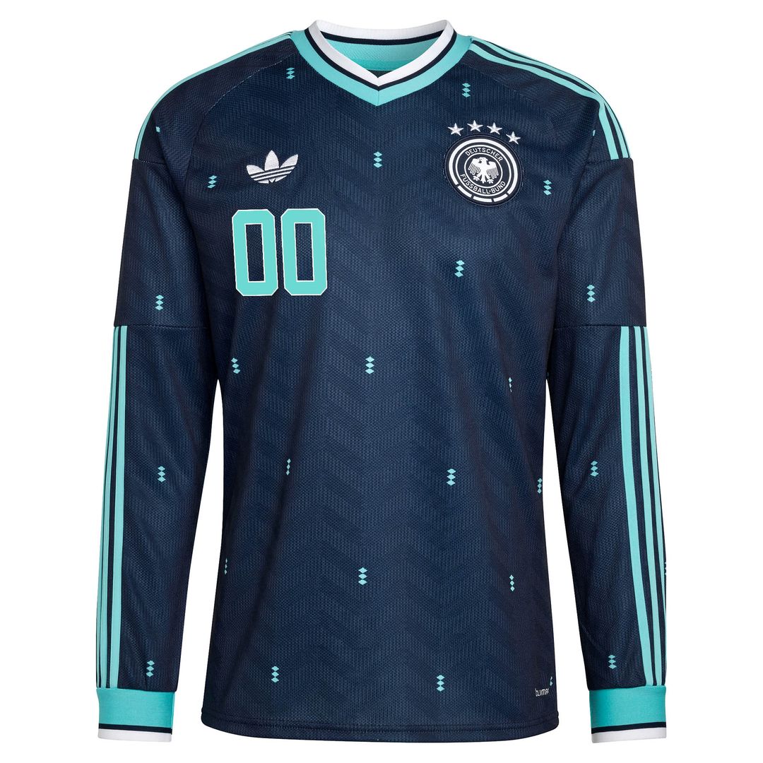 Germany National Team adidas 2026 Away Replica Long Sleeve Custom Jersey - Navy
