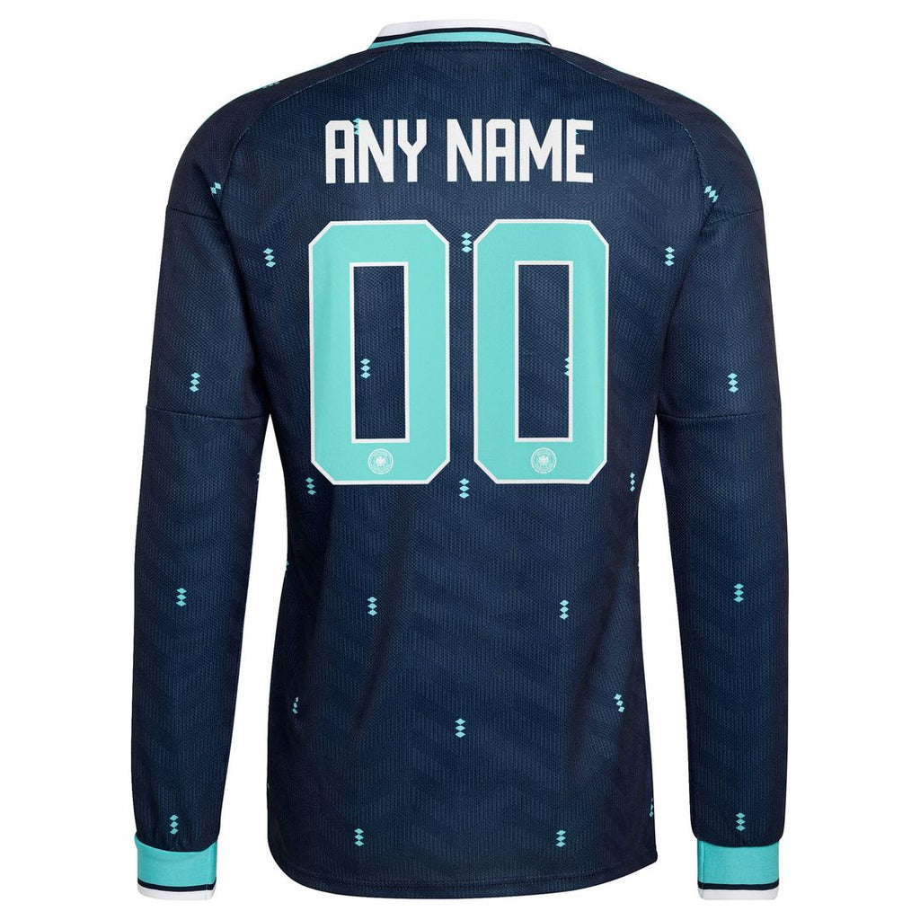Germany National Team adidas 2026 Away Replica Long Sleeve Custom Jersey - Navy