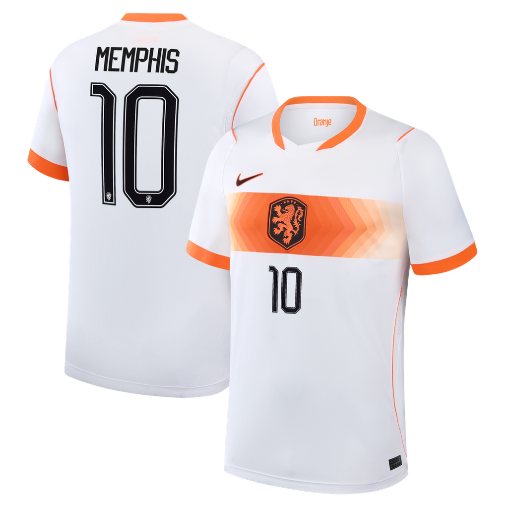 Memphis Depay Netherlands National Team Nike 2026 Away Stadium Replica Jersey - White