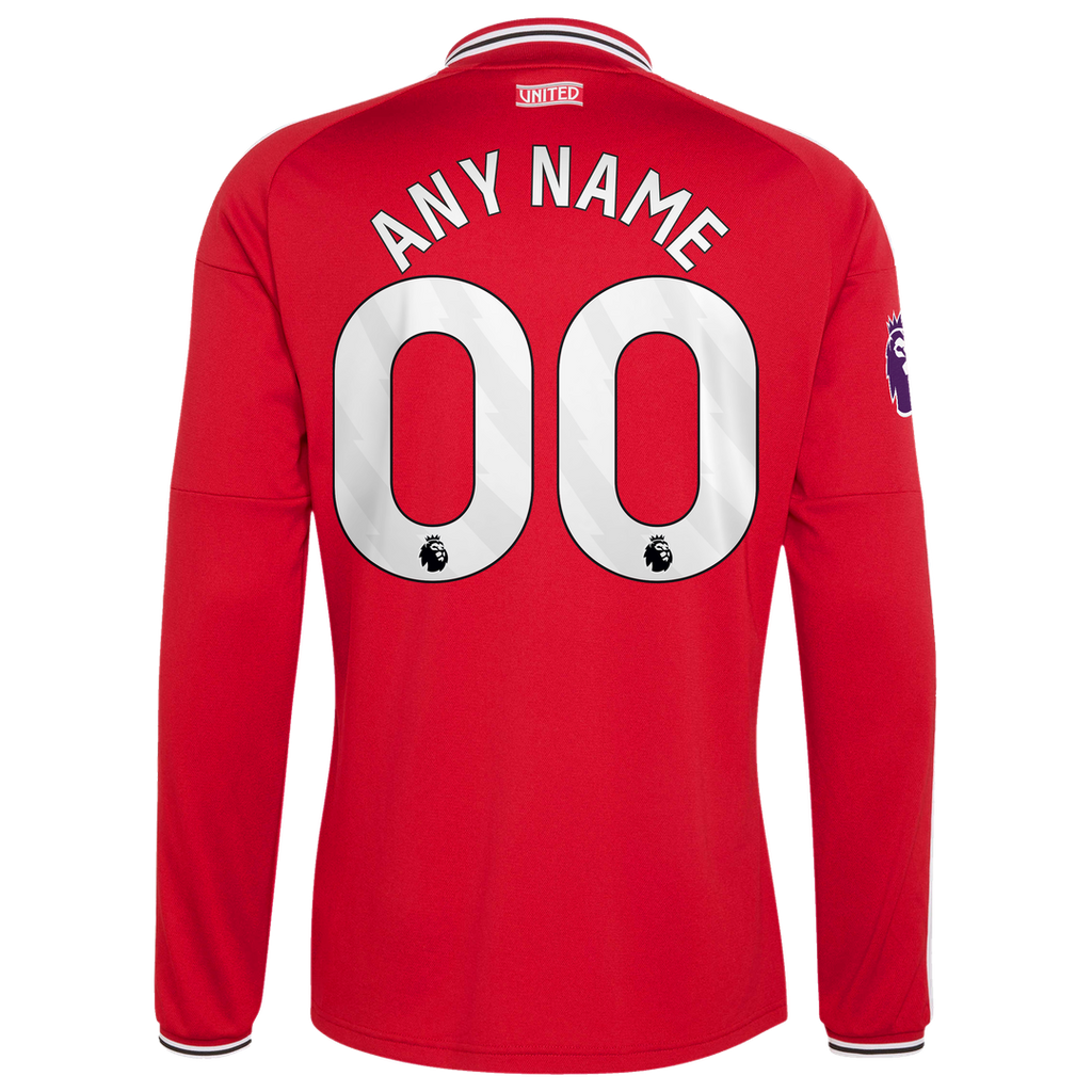 Manchester United adidas 2026/27 Home Authentic Long Sleeve Custom Jersey - Red